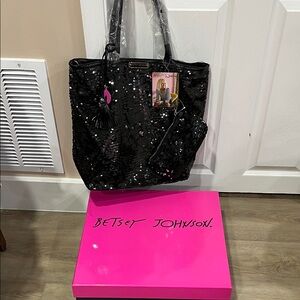Betsey Johnson Glittering Black Tote